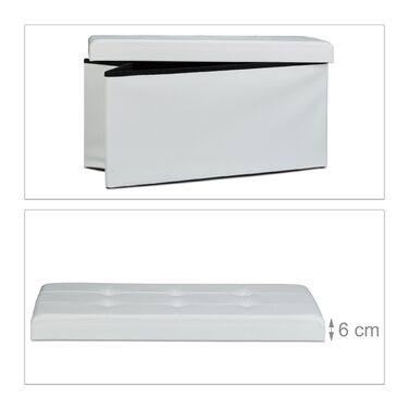 Лавка Relaxdays з місцем для зберігання, штучна шкіра