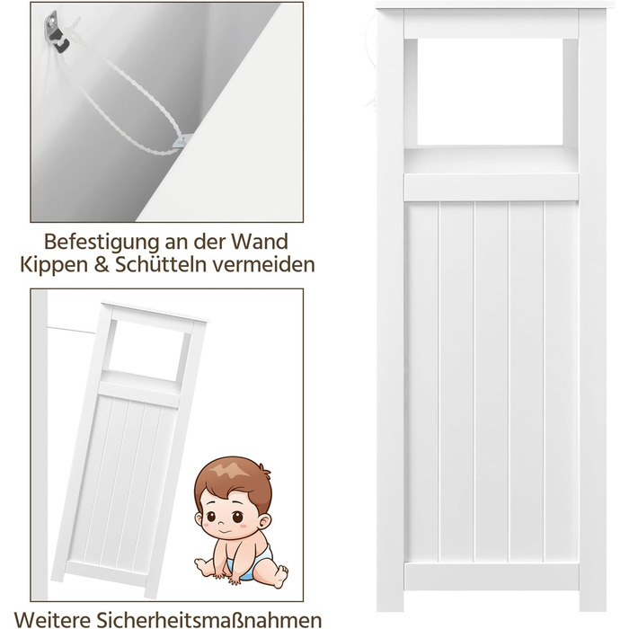 Шафка для ванної кімнати Yaheetech з 3 шухлядами та 1 дверцятами, регульовані полиці, 66 x 35 x 90 см