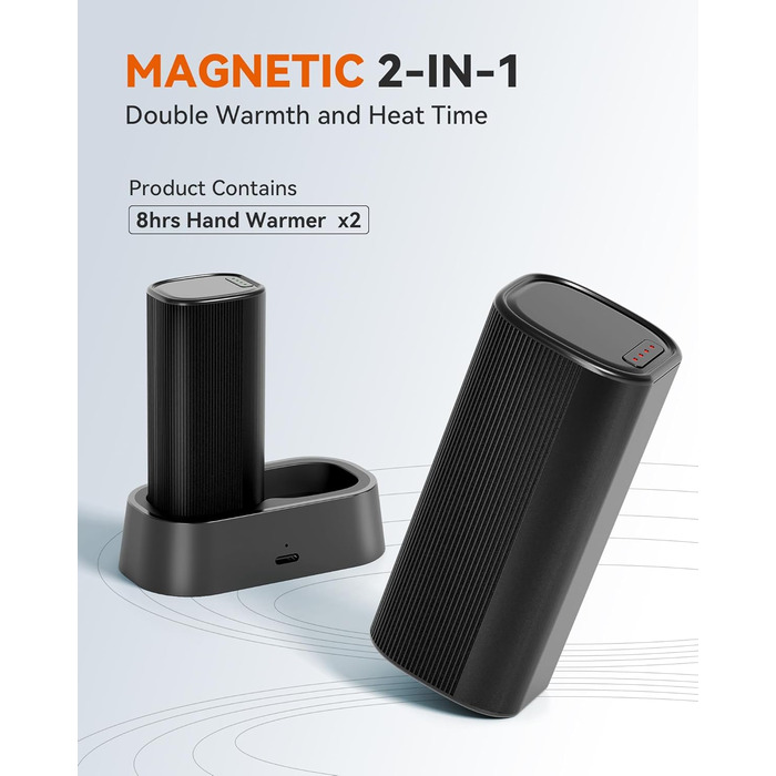 Електричні грілки для рук KINREECELL 2 шт., 4 рівні нагріву до 136°F, батарейні, компактні, час роботи до 16 годин, для гольфу, катання на лижах, кемпінгу, зимові подарунки