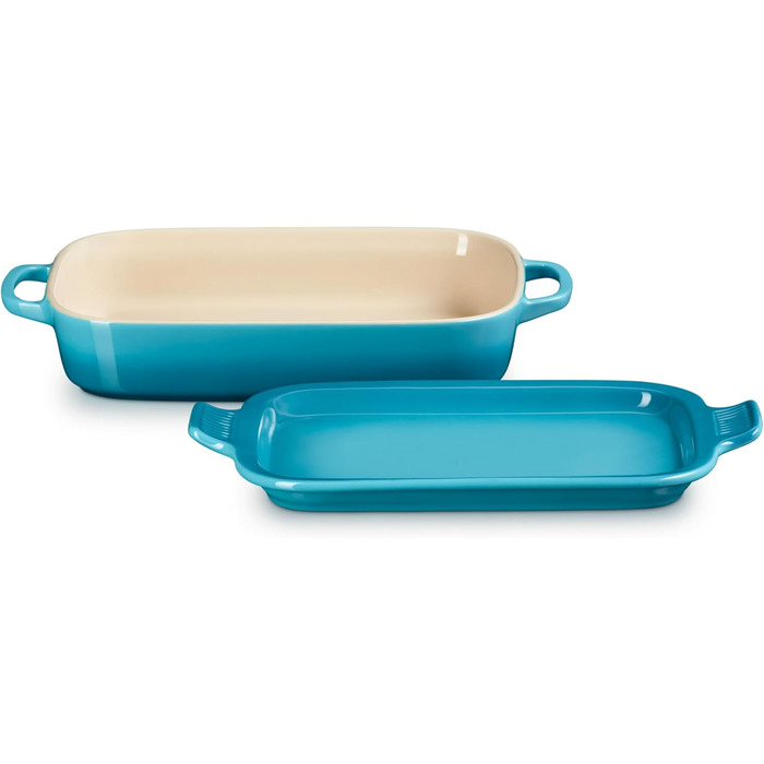 Форма для запікання Le Creuset прямокутна з кришкою-тарілкою, 3 л, вишнево-червоний (Caribbean)