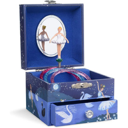 Ювелір - Музична скринька Русалка скринька для коштовностей для дівчаток, підводний дизайн з висувним ящиком-Собр лас Олас Мелодія (блискуча синя балерина)