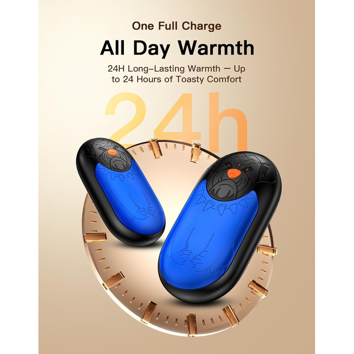 Електричний гріє для рук 2 шт. | Перезарядний кишеньковий гріє з 3 режимами, 6000mAh для жінок, чоловіків, кемпінгу, полювання, гольфу, блакитний