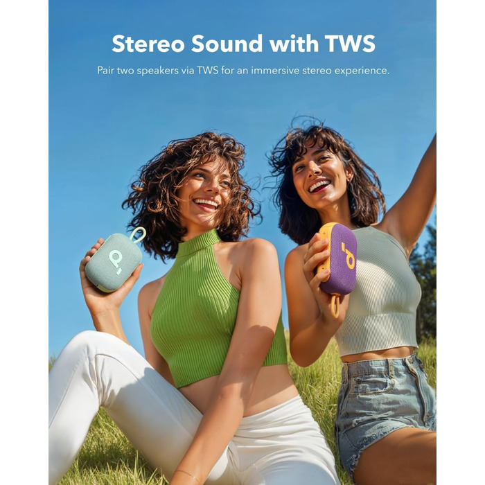 Soundcore Select 4 Go - портативна Bluetooth колонка Anker, водонепроникна IP67, 20 годин роботи, для душу, відпочинку та подорожей, зелена