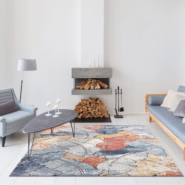 Килим Пайє для вітальні-різнокольорові пір'я в стилі бохо-80x150 см-сучасний модний короткий ворс для прикраси спальні, передпокою-різнокольорові абстрактні килими (140 х 200 см)