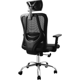 Офісне крісло з поперековою підтримкою, регульованим підголовником, підлокітниками, поворотний стілець для домашнього офісу, до 150 кг