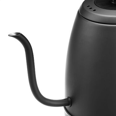 Електричний чайник на гусячій шиї з нержавіючої сталі DomopolisCommercial, середній/маленький, чорний, 11,11 x 5,75 x 8,62 см