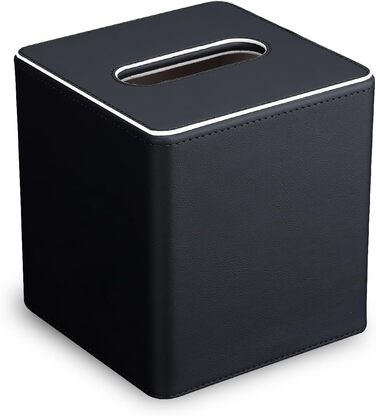 Скляна коробка для серветок KingFOM, чорна, квадратна - для офісу, авто, дому