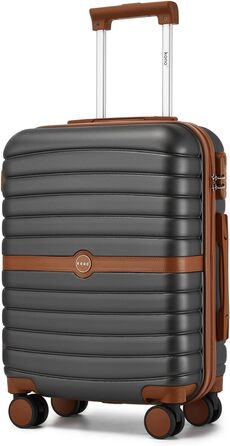 Валіза KONO, середнього розміру, 66 см, ABS+PC, з коліщатами та кодовим замком (темно-зелений/коричневий)