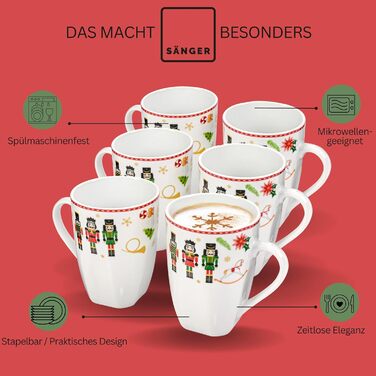 Набір кавових чашок SÄNGER Bilgola (6 шт.) з дизайном