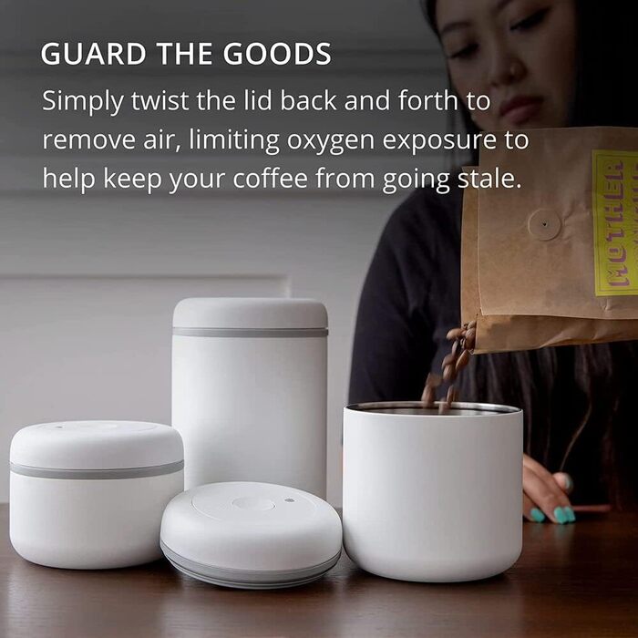 Контейнер Fellow Atmos для кави та продуктів 1.2 л, матовий білий, великий