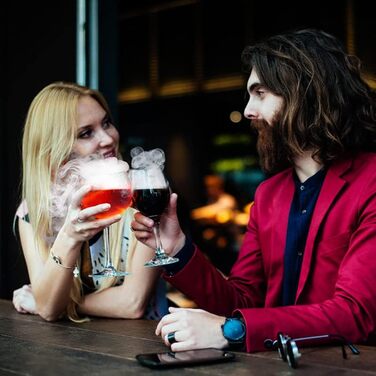 Набір для копчення коктейлів та віскі, з 4 дерев'яними стружками, подарунок на День батька, для Old Fashioned, коктейлів, віскі, бурбону, кави, м'яса, горіхів Saturn - горіх