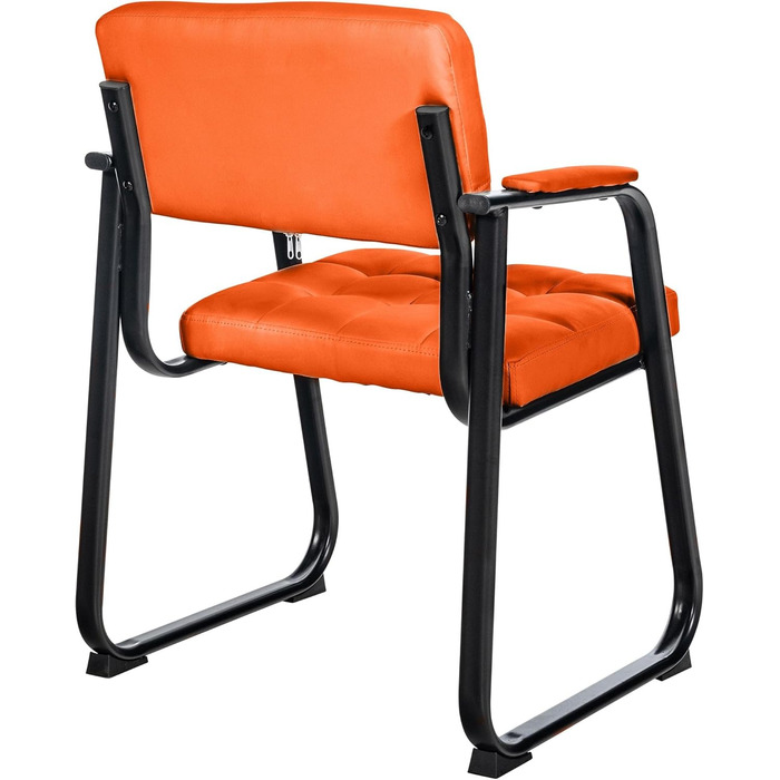 Крісло CLP Canada - м'яке крісло з штучною шкірою, чорний металевий каркас, колір: помаранчевий