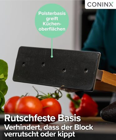 Магнітний тримач для ножів Coninx | Тримач для кухонних ножів з акціїї | Двосторонній, антиковзний