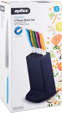 Набір ножів Zyliss E920247 Comfort 5-ти річний з бруском, японська сталь, кольоровий, для кухні