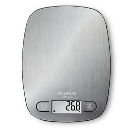 Кухонні ваги Taurus Easy Inox з цифровим дисплеєм, 5 кг, функція тарування, сріблясті, 15x20 см