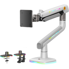 Кріплення для монітора NB Ergonomic для широких моніторів до 60 дюймів, RGB, білий, VESA 75/100, до 20 кг