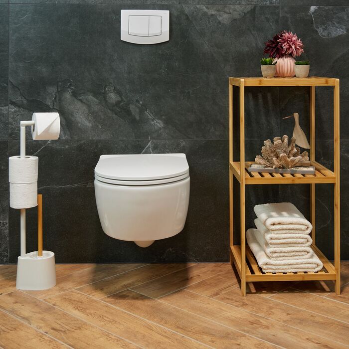 Набір для туалету Relaxdays Бамбук та Нержавіюча сталь