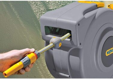 HOZELOCK Автоматичний шланг на котушці Auto Reel 40 м: автоматичне змотування, проста установка, шланг 40 м, з'єднувачі, розпилювач, 5 років гарантії [2595R0000]