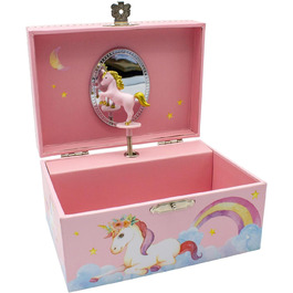 Дитяча музична скринька GICO скринька для прикрас дівчинка, рожева, єдиноріг - Мелодія Лебедине озеро