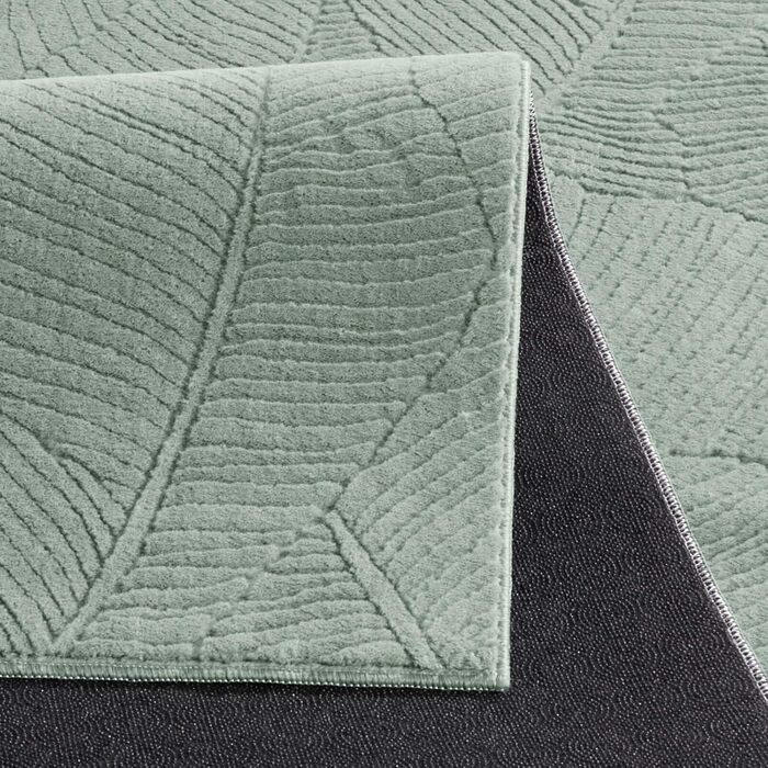 Килимок для ванної кімнати Taracarpet з антиковзаючим покриттям, 80x150 см, зелений з листям