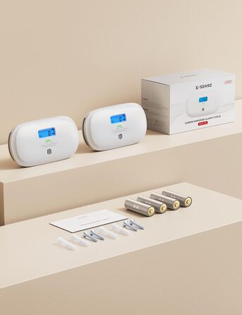Датчик CO X-Sense XC0C-iR з LCD-дисплеєм, сертифікат TÜV Rheinland, керування через додаток, 1 шт.