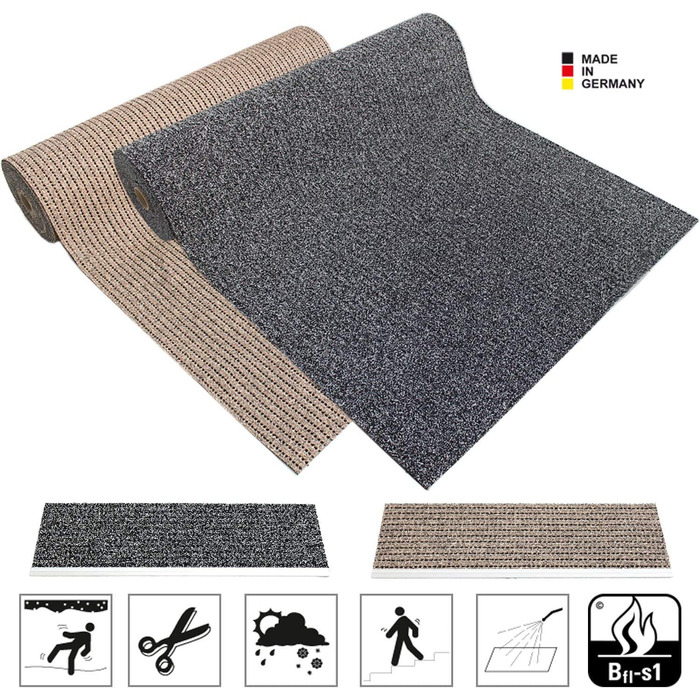Відкритий захисний килимок I нековзний бігун для зовнішнього використання - 120x200 см (бігун 120x130 см, сіль-перець)