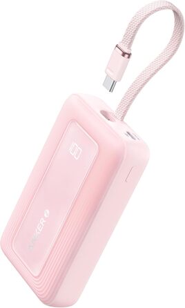 МАг 30 Вт, вбудований кабель USB-C, 1 USB-C/A, для iPhone 15, MacBook, Galaxy, Pink, 20 000