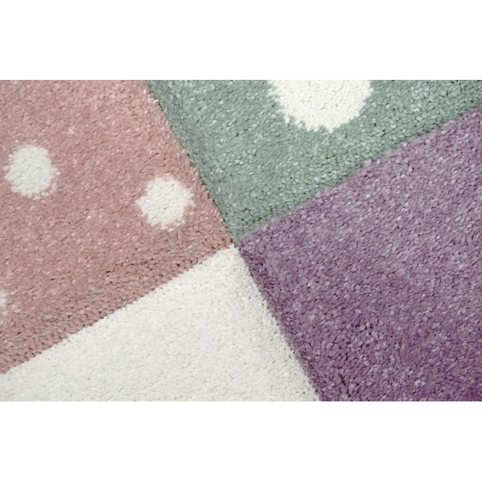 Килим-мрія для дитячої кімнати, ігровий килим і дитячий килим, дизайн у вигляді зірочок у формі серця, рожевий, білий, сірий Розмір (160x230 см, кремово-рожевий, синій)