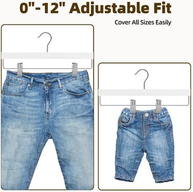 Дерев'яні вішалки для штанів та одягу HOUSE DAY з кліпсами, 25 шт. - білі, 35,5 см, з обертовим гачком