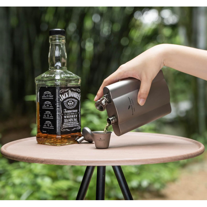 Фляга з титану iBasingo 180 мл - Ultraleichter Flachmann для алкоголю, подорожей, кемпінгу. Ti3071D