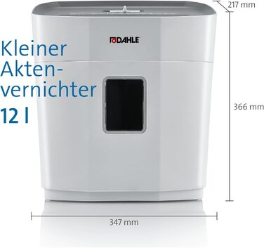 Шредер Dahle PaperSAFE PS 120: 8 листів, P4, частинковий різак, без масла, 12 л, сірий