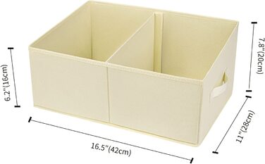 Кошик для зберігання DIMJ, великі ящики для зберігання у формі трапеції, складні ящики для зберігання з ручкою, ящик для зберігання, Кошики для зберігання в шафі, набір з 3 тканин (42 x 20 x 28 см, бежевий)