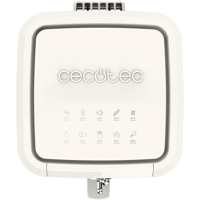 Фритюрниця без олії Cecotec Cecofry Antique 5000 з вікном, 5 л, 1500 Вт, Digital, PerfectCook, Retro-дизайн, білий колір