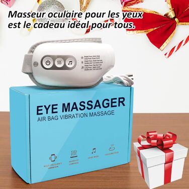 Масажер для очей з підігрівом та Bluetooth, 5 режимів масажу, зняття сухості та мігрені