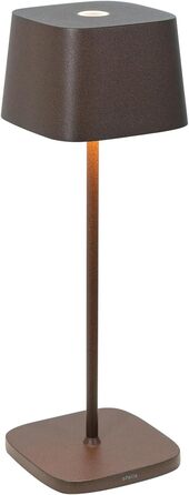 Zafferano Ofelia: Бездротова настільна лампа з сенсорним керуванням, Corten, 29 см