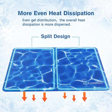 Охолоджуючий килимок для собак і кішок Pecute, нетоксичний гель, самоостигаючий, 90х50 см, темно-синій принт