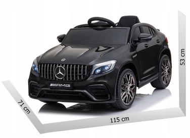 Дитячий електромобіль Mercedes GLC 63S 4x4 з пультом керування, м'якими колесами EVA, шкіряним сидінням та USB