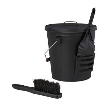 Відро для сміття Relaxdays з кришкою та щіткою для підлоги