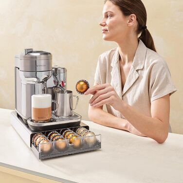 Контейнер для капсул Nespresso з нержавіючої сталі | Сучасна висувна скринька для капсул кави | Об'єм приблизно 60 капсул