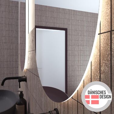 Дзеркало для ванної кімнати Loevschall з LED підсвічуванням, овальне, 80x50 см, регульоване, настінне