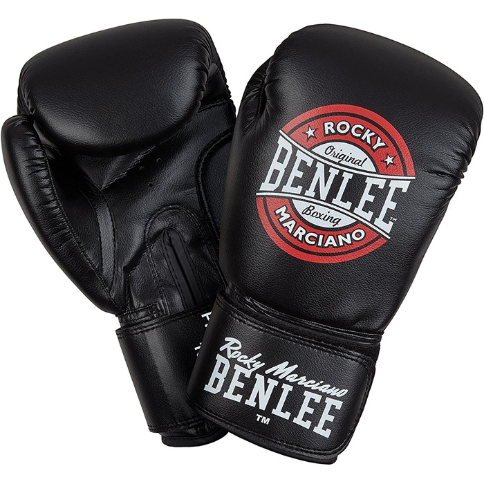 Боксерські рукавички Бенлі Роккі Марчіано з тиском 10 унцій, чорні / червоні / білі