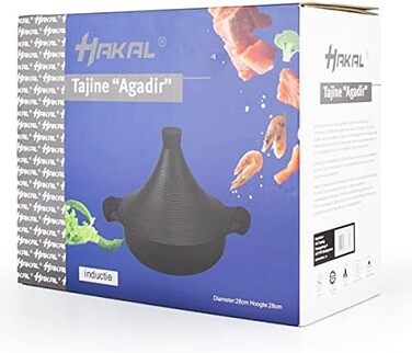 Тажин агадірський, 32 см, кераміка, чорний - для приготування марокканських страв