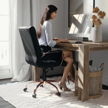 Крісло шеф Flash Furniture, обшите білою шкірою, з червонозолотим каркасом, 61 x 58,5 x 103,5 см