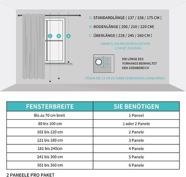 Штори CUCRAF Blackout Льон Look, H137xW117см, комплект з 2 шт. , колір льону