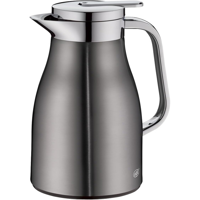 Термос Alfi SKYLINE 650ml Cool Grey Mat з нержавіючої сталі з скляним вкладишем, з кришкою-поворотом та зручною кнопкою, ергономічна ручка, для кави, 650 мл