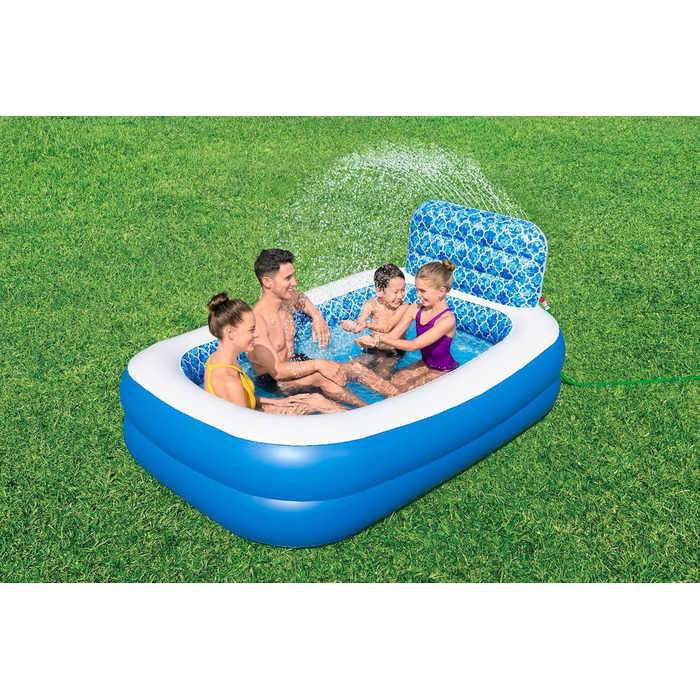 Басейн Bestway Family Waterfall Oasis з водяним розпилювачем, 229x152x96 см, синій