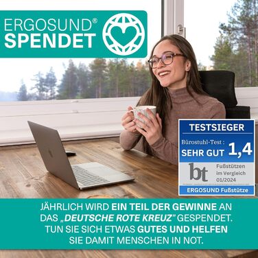 Підставка для ніг під стіл Ergogrund [TESTSIEGER] Преміум пінополіуретан, регульована підставка для ніг [антиковзаюча] Ергономічна підставка для ніг під стіл, аксесуари для дому та офісу, пуф для ніг Footrest, чорний