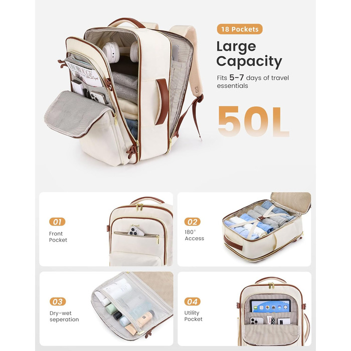 Чорний дорожній рюкзак OVEVOOK для ноутбука 17.3