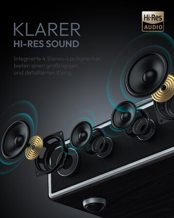 ONE-Q HiFi-програвач вінілу з Bluetooth, вбудованими динаміками, фонокоректором, магнітною голкою AT-3600L, 33/45 об/хв, чорний