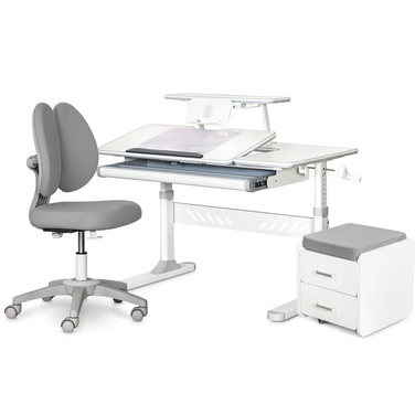 Комплект (L) ErgoKids TH-320 Grey (парта + крісло + тумба) (арт. TH-320 + Y-412 Lite + BD C3_GREY)
